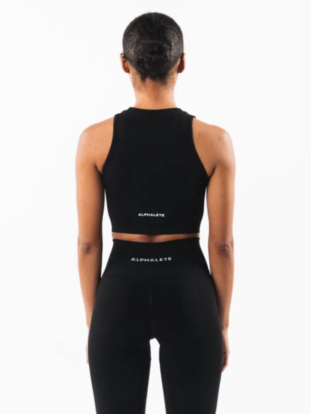 Alphalete | Stratus Crop Tank Black Sports Bra, High Neck, size S - Picture 2 of 10